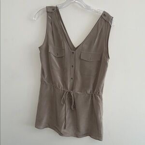 Banana Republic Taupe Sleeveless Top with Drawstring